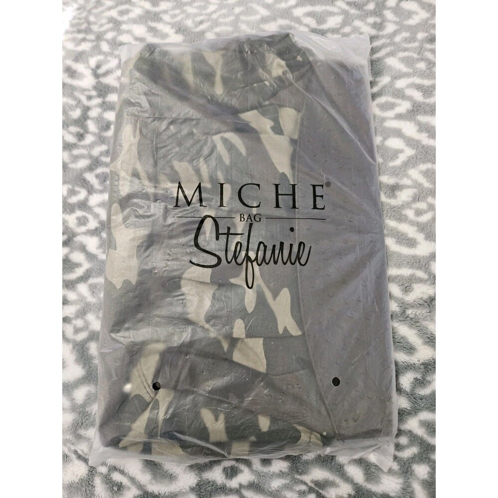 New In Package Miche Stefanie Classic Medium Shell Camo Print Faux Leather Trim